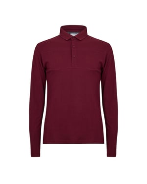 Peter Werth Noaks poloshirt met lange mouwen voor heren (Bourgondië)