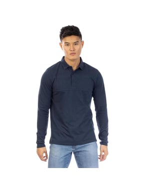 Peter Werth Noaks poloshirt met lange mouwen voor heren (Donkere marine)