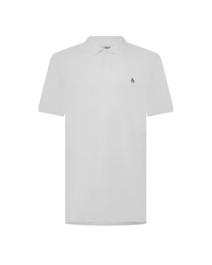 Original Penguin Heren Geborduurd Logo Poloshirt (Wit)