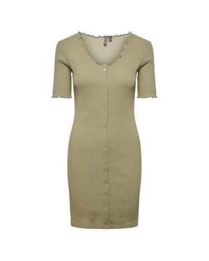 Pieces Nukisa strakke jurk met V-hals voor dames (Thee)
