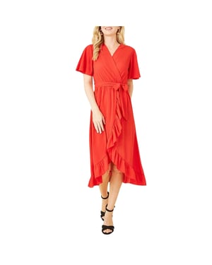 Mela London Flutter-wikkeljurk voor dames (Rood)