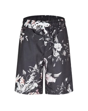 Criminal Damage Heren Sinclair Fleece Bloemige Relaxed Fit Shorts (Zwart)