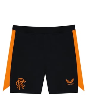 Castore Kinderen Rangers FC Voetbalshorts (Zwart/Oranje)
