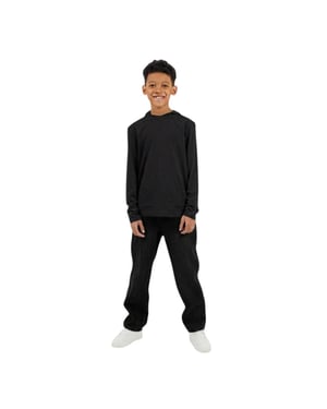 Brave Soul Hoodie met ingezette mouwen voor jongens (Jet Zwart)