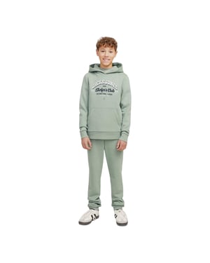 Jack And Jones Hoodie met het logo van de Boys Surfers Club (IJsberg groen)