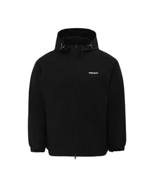 Firetrap Heren Lichtgewicht Jas met Capuchon (Zwart)