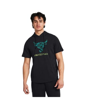 Under Armour Heren Project Rock-hoodie met korte mouwen (Zwart)