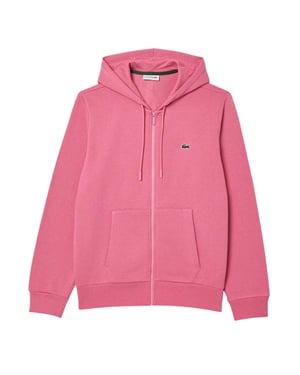Lacoste Heren Gebreide Volledige Rits Hoodie (Roze)