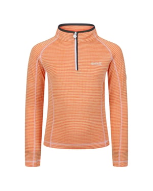 Regatta Kinder-sweatshirt met horizontale strepen, trechterhals en rechte raglanmouwen (Abrikoos-sinaasappel)