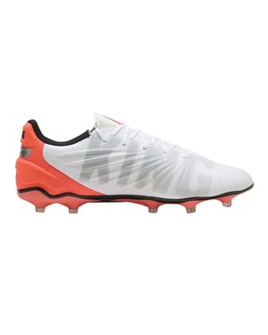 Puma Heren King Match Stevige Grond Voetbalschoenen (Wit, Rood)