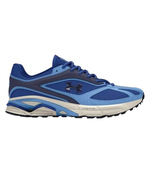 Under Armour Dames HOVR Road Leer Ronde Neus Schoenen (Blauw)