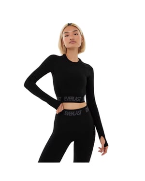 Everlast Dames/Dames Naadloze Gewaad Top Met Lange Mouwen (Jet Zwart)
