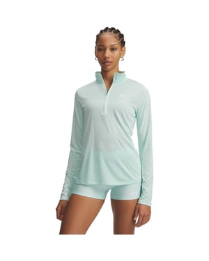 Under Armour Dames-top met halve rits en textuur (Munt)