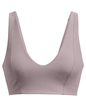 Under Armour Bralette met V-hals en ribbelpatroon voor dames (Grijs)