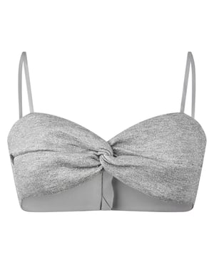 Off White Glitterende cropped tube top voor dames (Zilver)