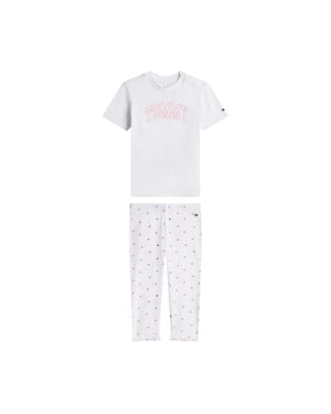 Tommy Hilfiger Set met hartjes en leggings voor babymeisjes (Wit)