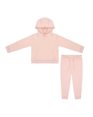 Firetrap Set Katoenmix Hoodie en Joggers voor Meisjes (Set van 2) (Roze)