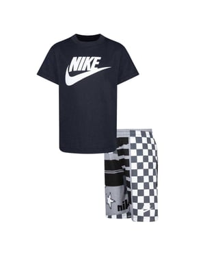 Nike Lifestyle-set met T-shirt en korte broek voor kinderen (Zwart)