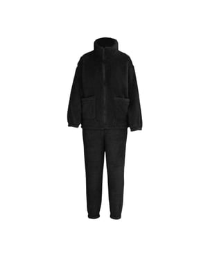 Miso Dames Sherpa Fleece Loungewear Set (Zwart)