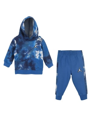 Nike Baby Air Jordan Tie-Dye-set met hoodie en joggingbroek (Jachthaven Blauw)