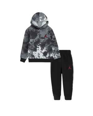 Nike Baby Air Jordan Tie-Dye-set met hoodie en joggingbroek (Zwart)