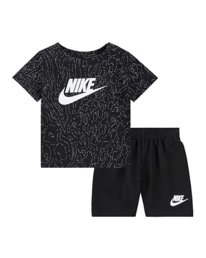 Nike Baby Genie-set met T-shirt en korte broek met logo (Zwart)