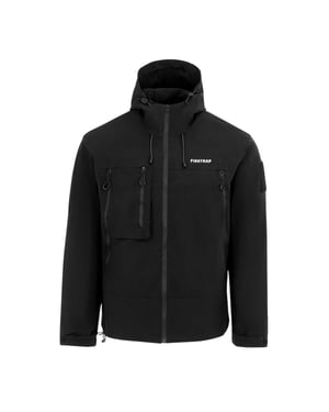 Firetrap Heren Winddichte Hoodie Windbreaker (Zwart)