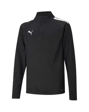 Puma TeamLIGA fleecejack met kwartrits voor kinderen (Zwart)
