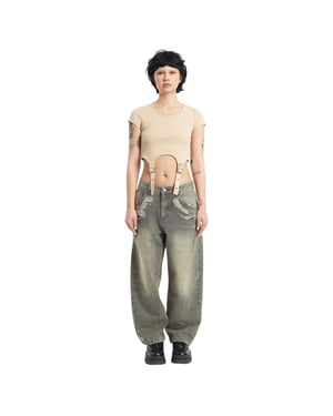 The Ragged Priest Dames Crescent Denim Wide Leg Jeans (Grijs)