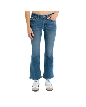 True Religion Dames Flap Pocket Flared Jeans (Medium Blue)