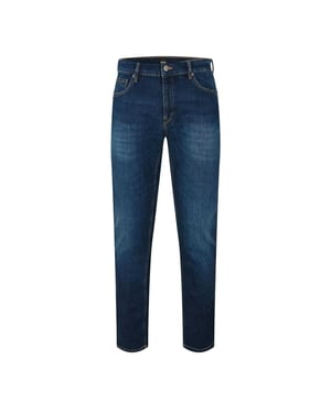 Boss Mannenjeans Maine3, taps toelopend, van denim (Marine)