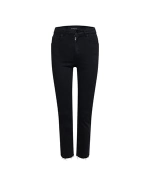 Replay Slim-fit jeans voor dames van een katoenmix met gerafelde randen (Grijs)