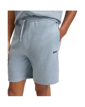 Boss Korte Wafel Pyjama Heren (Blauw)