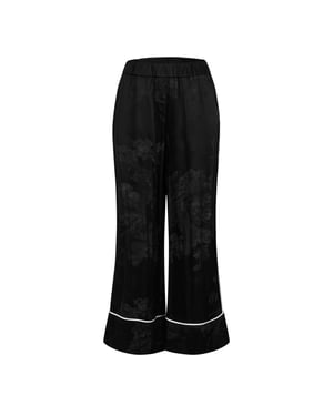 Off White Pyjama-broek met bloemenpatroon en wijde pijpen voor dames (Zwart)
