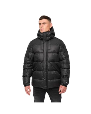 Crosshatch Heren Polyester Gequilt Jacket (Zwart)