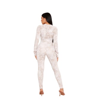 Missy Empire Dames/Dames Marble Keyhole Bodysuit (Steen)