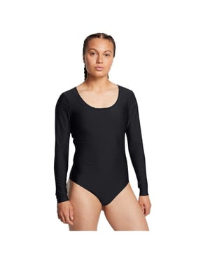 Under Armour Vanish bodysuit met ronde hals en lange mouwen voor dames (Zwart)