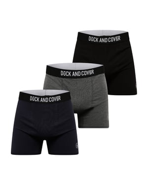 Duck and Cover Heren Bronteen Katoenmix Boxer Shorts (3-pack) (Zwart/Grijs/Marine)