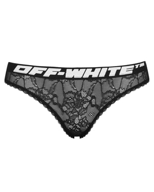 Off White Dames/Dames Floral Lace Briefs (Zwart)