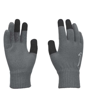 Nike Gebreide unisex Tech and Grip Touch Screen-handschoenen voor volwassenen (Grijs/Zwart)