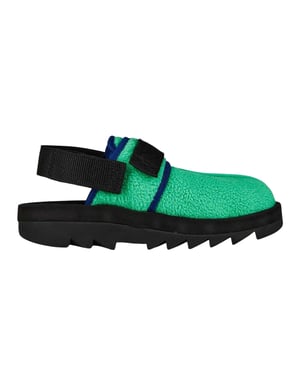 Reebok Dames-fleece-klompen met dikke zool (Groen/Kobalt)