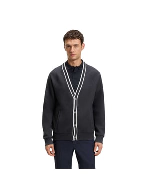Boss Heren Contrast Detail Relaxed Fit Vest (Donkerblauw)