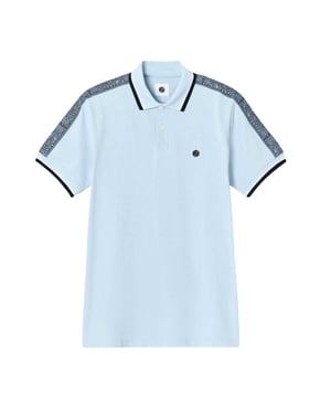 Pretty Green Heren Paisley Regular Poloshirt (Lichtblauw)