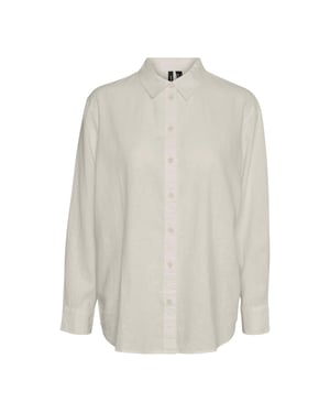 Vero Moda Dames Linnenmix Regular Shirt (Moonbeam)