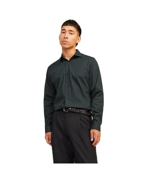 Jack And Jones Heren Parker slim-fit overhemd met lange mouwen (Donkerste spar)