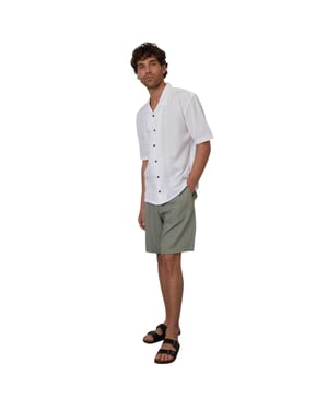 Threadbare Heren Geborduurde Kraag Korte Mouwen Bowling Shirt (Wit)