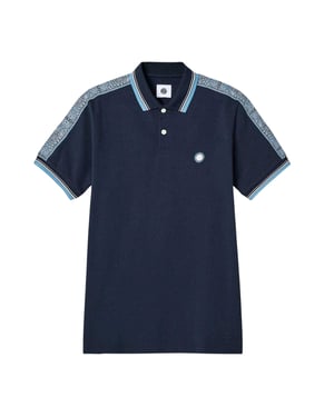 Pretty Green Heren Paisley Regular Poloshirt (Marine)