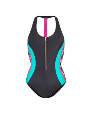 Zoggs Dames Front Zip Eendelig Badpak (Multikleur)