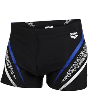 Arena Zwemshort voor heren met opdruk in reguliere pasvorm (Zwart)