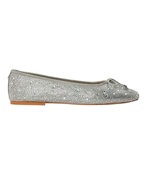 Steve Madden Dames Blossoms Metallic Ballerina's (Zilver)